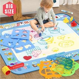 100x80cm Magic Water Draw Mat kleurplaten doodle met herbruikbare pennen Montessori Painting Board Educational Toys Kids Gifts 231228