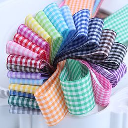 100 yard silk plaid lint voor webbing naaien cake ballon verpakking bruiloft kerst decoratie lint geschenkverpakking naaien accessoires