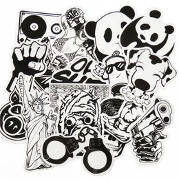 101 Stuks Zwart-wit Sticker Snowboard Auto Styling Slee Doos Bagage Koelkast Speelgoed Vinyl Decal Home Decor Diy Cool stickers268r