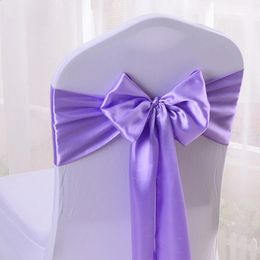 10100 pcs Satin Chair Bow Sashes Wedding Knopen Ribbon vlinderbanden voor feestevenement El Banquet Home Decoratie 240430