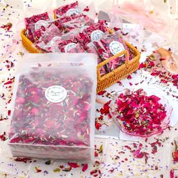 10120pcs Mariage Confetti Fleurs séchées Rose Biodégradable Pétales Natural Partal Floral Decor Pop Pop Bridal Douche 10gpack 240328