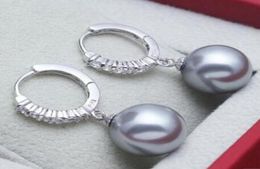 1012 mm ronde marineblauwe zuidzee -shell parel oorbellen 925 Pendientes oorbellen voor vrouwen Sterlingsilverjewelry4180232