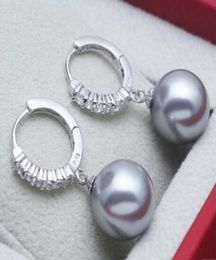 1012 mm ronde marineblauwe zuidzee -shell parel oorbellen 925 pendientes oorbellen voor vrouwen sterlingsilverjewelry6024578