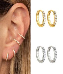 1013mm 925 Sterling Silver Small Hoop Oorrings voor vrouwen Simple Minimalistische Huggie Earrings Crystal CZ Fashion Jewelry5294936