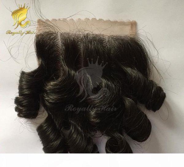 1016 pouces cheveux humains brésiliens oeuf Curl dentelle fermeture noeuds blanchis 4x4 rebondissant bouclés fermeture blanchi Knots9343914