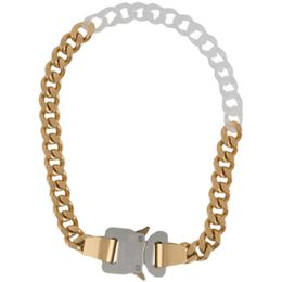 1017 ALYX 9SM 20FW Collar de bloqueo de costura de metal transparente Hombres y mujeres Parejas Hip-Hop Street Wild Holiday Jewelry Gift