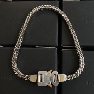 1017 ALYX 9SM collar de hebilla de aleación de doble capa Hip-Hop Simple con la misma pulsera Ins Tide marca joyería que combina con todo