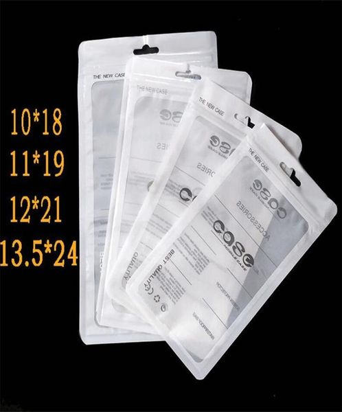 1018 1119 1221 13524cm Étui de téléphone blanc Sacs d'emballage de détail Sacs d'emballage à fermeture éclair OPP PP PVC Poly Boîte d'emballage en plastique pour 6 pouces 9057163