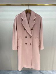 nieuwe collectie MMAX madame 101801 klassieke wol blends jassen wol kasjmier parka vrouwen revers hals double breasted XLong
