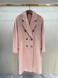 nieuwe collectie MMAX madame 101801 klassieke wol blends jassen wol kasjmier parka vrouwen revers hals double breasted XLong