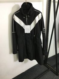 1019 L 2023 otoño Milan Runway abrigo chaquetas de manga larga con capucha negro alta calidad cremallera moda ropa de mujer 20237219