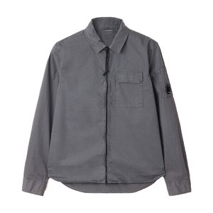 * 102 Tide Spring Color puro Camisa de solapa simple Camisa de manga larga delgada coreana para hombres Camisas de Joker de ocio