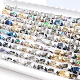 1020 PCSlot Fashion multi -stijl roestvrijstalen sieraden ringen zirkoon kristal spinner 5 kleuren punk spikes voor damesheren cadeau 240507