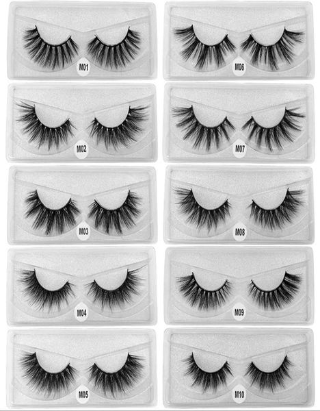 1020304050100Pairslot fait à la main Faux cils de vison cils grands yeux cruauté doux dramatique cils maquillage M01M107419095