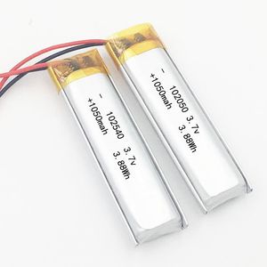 102050 lithiumbatterijen Li Polymeer Batterij Real Capaciteit 1050 mAh met beschermingsbord 3.7V Oplaadbare batterij