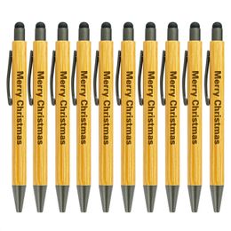 102050PCS Bamboo Pen Personaliseerde Ballpoint Pennen Stationery Party Pen Office School Supplies Aangepaste zakelijke cadeau 240507