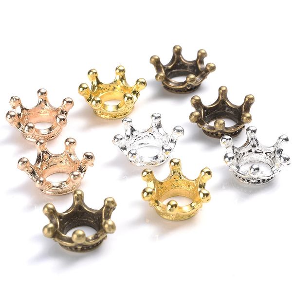 102050pcs Crown Shape Charms perles 6 * 9 mm12 mm Perles d'espaceur en vrac pour les bijoux Making Brick Bracelet Collier Accessoires 240408