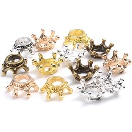 102050pcs Crown Shape Charms End Bead Caps plaqués Gold Silver Alloy Crown Accessoires Perle pour bijoux BRACELET DIY 6X912MM 240408