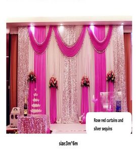 1020ft Luxe bruiloft en evenementenbenodigdheden Parning Curtain Wedding Party Backdrop Event Decoratie Parnas Fabric Ribbons voor Wedding7536933