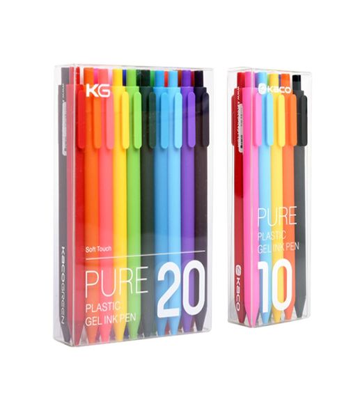 1020pcs Kaco Pure Gel Pen Corea Kawaii Pensos de gel retráctil con 05 mm Punto de red de alta calidad ABS Matte Candy Bolete Pen 21910206