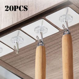 1020 pièces Transparent fort auto-adhésif porte cintres muraux crochets aspiration charge lourde support tasse ventouse pour cuisine salle de bain bureau 220527