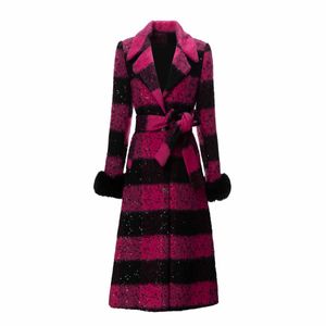 1022 XXXL 2023 automne Milan piste manteau vestes à manches longues revers cou Tweed haute qualité bouton mode femmes vêtements SH