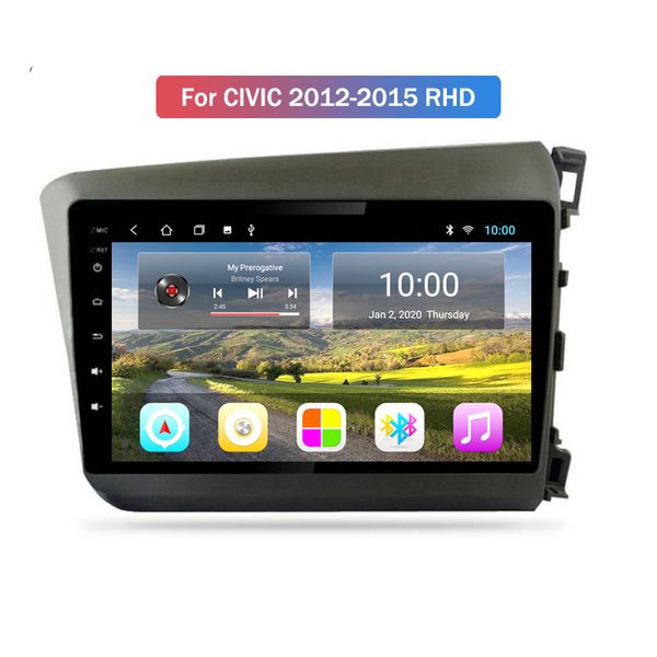 1024*600 Android Car Video Radio pour Honda CIVIC 2012-2015 RHD Gps Système de navigation