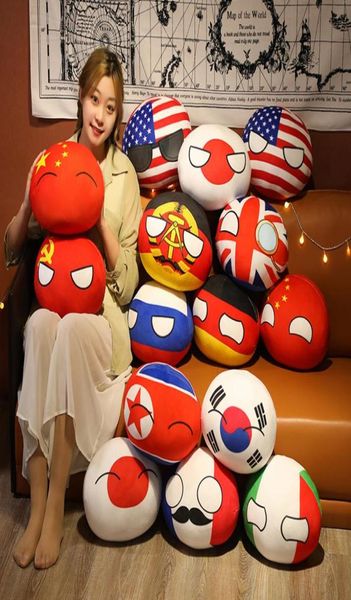 103040cm Country Ball Juguete Peluche Colgante Poloniaball Peluche Muñeca Countryball URSS EE.UU. FRANCIA RUSIA REINO UNIDO JAPÓN ALEMANIA ITALIA Decor5749170