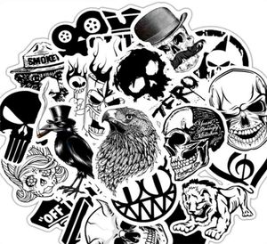 103050 pièces dessin animé noir et blanc Rock Graffiti autocollants Scooter ordinateur portable guitare réfrigérateur casque étanche jouets voiture entière1264389