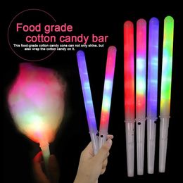 103060 pcs Glow Sticks suikerspin Kegels herbruikbaar LED suikerspinstokken kleurrijk licht omhoog suiker snoep marshmallows kegels 240318