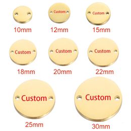 1030 mm aangepaste roestvrijstalen getextureerde schijfbedels 2 gaten ronde stempeltag dubbel gat gepersonaliseerde muntbevindingen 240309