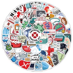 103 stks ins Ziekenhuis teken cartoon graffiti Waterdichte PVC Stickers Pack Voor Koelkast Auto Koffer Laptop Notebook Cup Telefoon Bureau Fiets Skateboard Case.