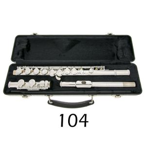 104 fluit in C nikkel verzilverd instrument met 16 gesloten gaten en koffer