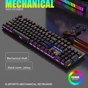 104 toetsen bedrade gaming mechanische toetsenbord esports full nonimpact game computer toetsenbord mix backlit led usb voor gamer