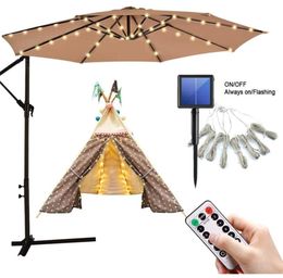 104 LED's Solar Paraplu Fairy Light Outdoor Garden Parasol String Lichte Tent Camping Beach Decoratie Kleurrijke afstandsbediening 8 Modi 21117597900