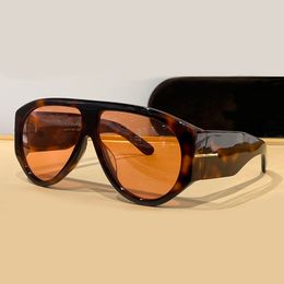 1044 Óculos de sol Pilot Dark Havana/Orange Lens Masculino Sunnies Gafas de sol Designer Sunglasses Shades Occhiali da sole Óculos de proteção UV400