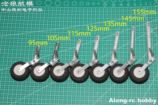 2 piezas 95 105 115 125 135 145 155 mm Amortiguador de resorte doble Tren de aterrizaje de rodillas o con asiento de metal fijo Adecuado para piezas de modelos de bricolaje de avión RC de 3-4 kg