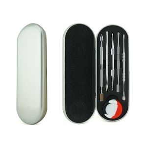 Kit d'outils de dabber de 105 à 123 mm Ensemble d'outils de dabber de cire Emballage de boîte en aluminium Vax atomiseur Outil de dabber d'ongles en titane Pour stylo vaporisateur d'herbes sèches