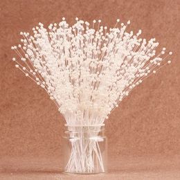 1050PCS Bunch String Pearl Sticks Bridal Bouquets White kralen Handgemaakte Flower Stam kralen trouwfeest Decor Kerstcadeau 240422