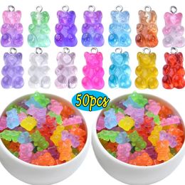 1050pcs bonbons couleurs gommeux mini-ours charmes pendentif pour faire du collier de boucles d'oreilles mignons bricolage bijoux créatif trouvant 240507