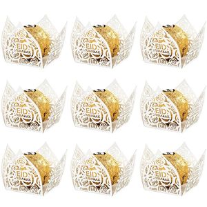 1050 Stuks Eid Mubarak Chocolade Wrappers Mini Baking Cups Cake Liner Ramadan Snoep Geschenkverpakking Party Decor Supplies 240228