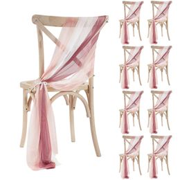 1050pcs comme la chaise en mousseline de chaise décoration de mariage 17x250cm décorations d'allées de fête Baby Shower 240520