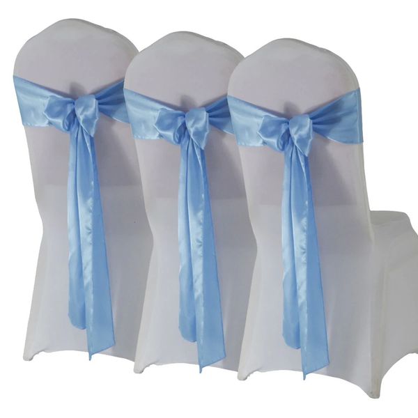 1050pcs Satin Chair Sashes Universal Bows Ribbon for Wedding Banquet Venue El Party Dining Sateen Decoration 240407