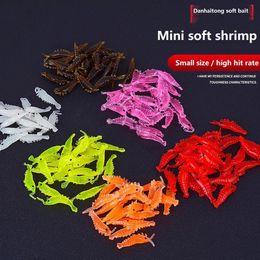 1050pcslot appâts de crevettes appâts de pêche en Silicone souple 28cm03g lueur lumineuse modèle de ver d'eau douce Pesca Tackle 240327