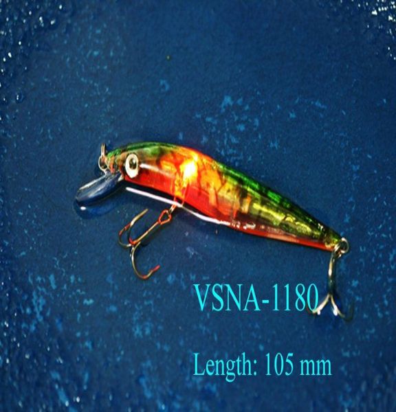 105 cm 15G LED Pêche Lere Lure Plastique dure Bait de pêche Suspension de pêche dans l'eau avec un rouge clignotant LGHTS SALS ou FRASH EAU FIS6686267