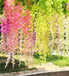 105 cm Wisteria Artificial Wisteria Fleur Nouveau vigne de fleur de soie à long type Fausse fenêtre Fenêtre de mariage DIY DÉCORATION POUR HOME EL SHOP Decor4314599