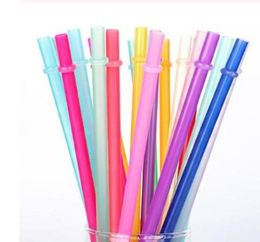 105 inch kleurrijk plastic drinkstro,26 cm herbruikbare rietjes voor lange magere tuimelaars pp snoepkleur rietjes voor cocktailbar5165051
