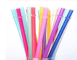 105 inch kleurrijke plastic rietjes 26 cm herbruikbare rietjes voor lange magere bekers PP snoepkleurige rietjes voor cocktailbar7344989