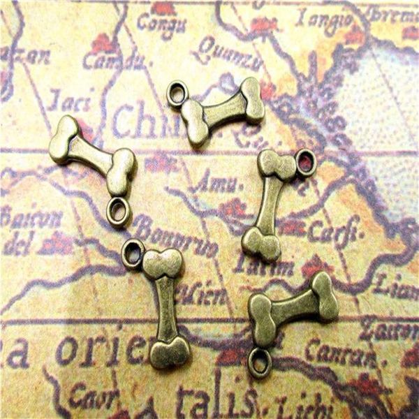 105pcs - Dog Os Charms antique bronze 3d chiens os charmes pendentifs 16x11mm242h