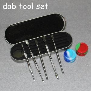 106-121mm DAB Tool Kit Wax Dabber Tools Set Bar Aluminium Box Verpakking Atomizer Titanium Nail Dabbers voor Dry Herb Vaporizer Pen DHL